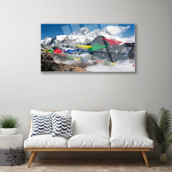 Obraz na skle Hory krajina 100x50 cm 2 Prívesky