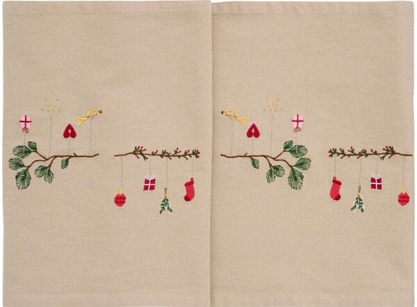 Behúň na stôl s výšivkou Branch Christmas Ornaments 30 × 160 cm