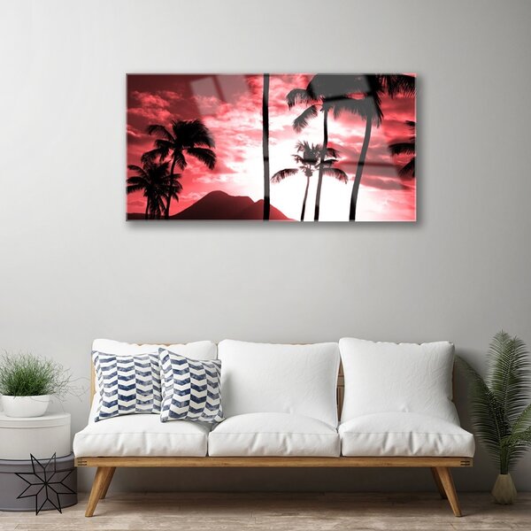 Obraz na skle Hora palmy stromy príroda 100x50 cm 2 Prívesky