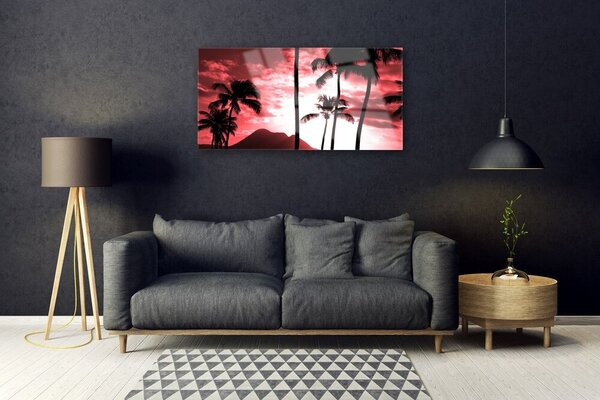Obraz na skle Hora palmy stromy príroda 100x50 cm 2 Prívesky