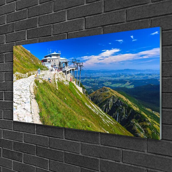 Obraz na skle Hory chodník príroda 100x50 cm 2 Prívesky