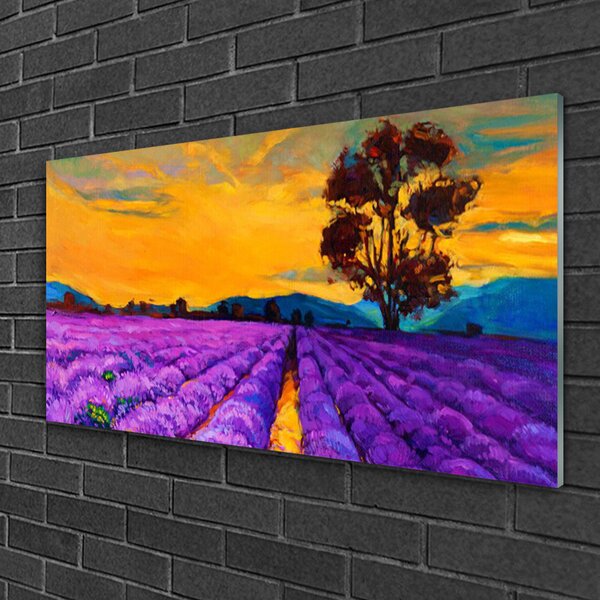 Obraz na skle Pole príroda 100x50 cm 2 Prívesky