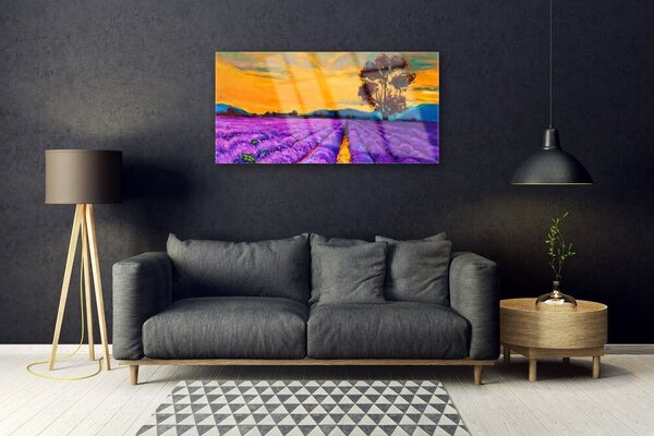 Obraz na skle Pole príroda 100x50 cm 2 Prívesky