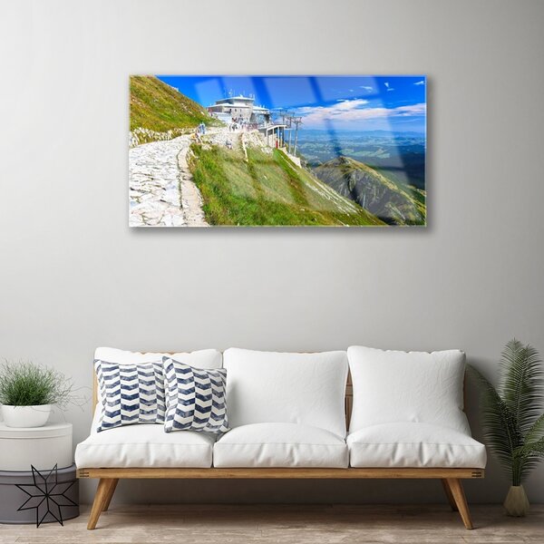 Obraz na skle Hory chodník príroda 100x50 cm 2 Prívesky
