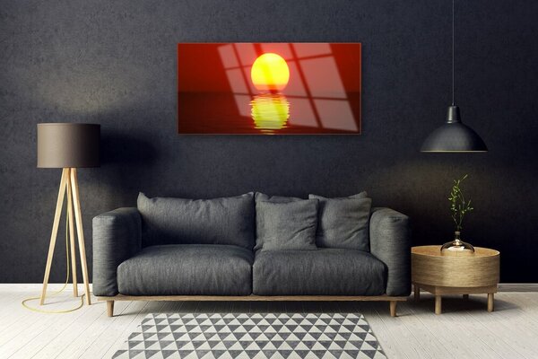 Obraz na skle Západ slnka krajina 100x50 cm 2 Prívesky