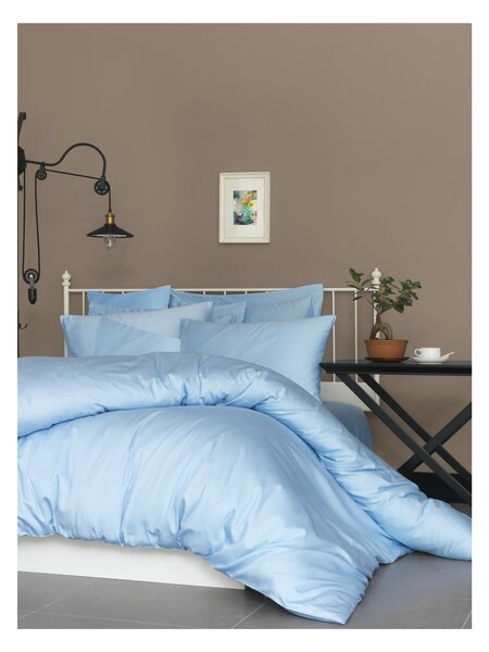 L'ESSENTIEL MAISON Modrý saténový set posteľnej bielizne