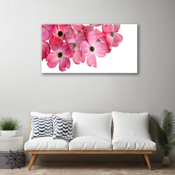 Obraz na skle Kvety 100x50 cm 2 Prívesky