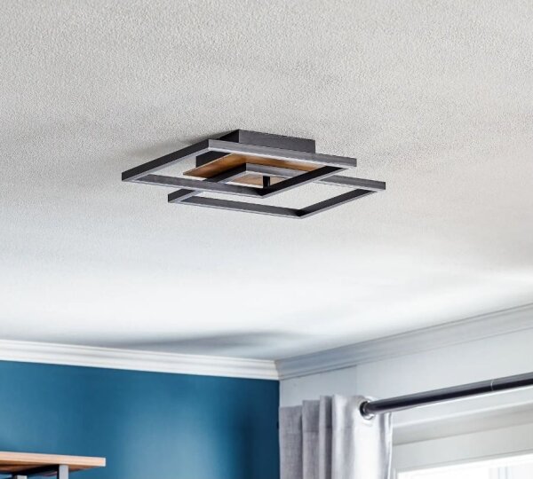 Briloner 3210-014 - LED Stmievateľné stropné svietidlo FRAME 2xLED/11W/230V hnedá