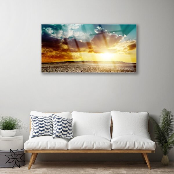 Obraz na skle Slnko púšť krajina 100x50 cm 2 Prívesky