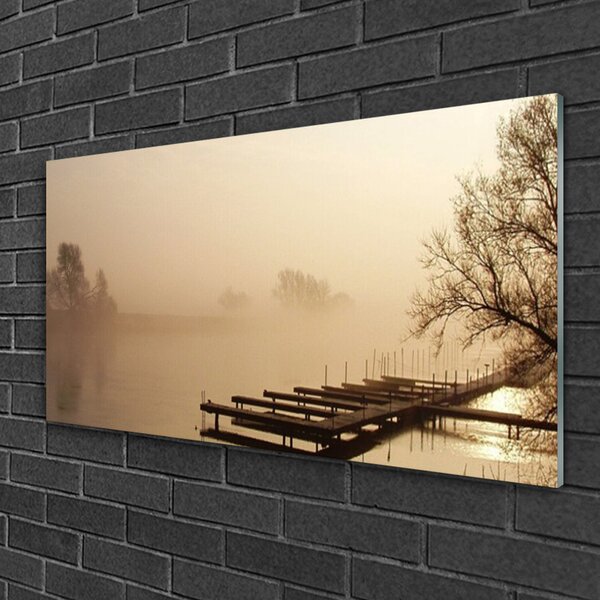 Obraz na skle Most voda hmla krajina 100x50 cm 2 Prívesky