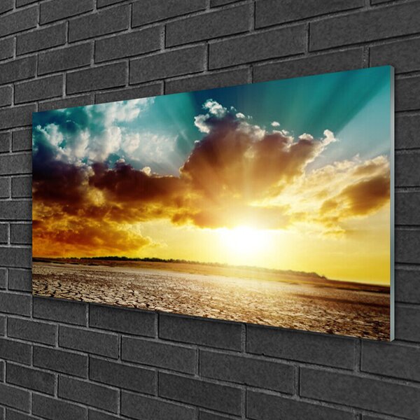 Obraz na skle Slnko púšť krajina 100x50 cm 2 Prívesky