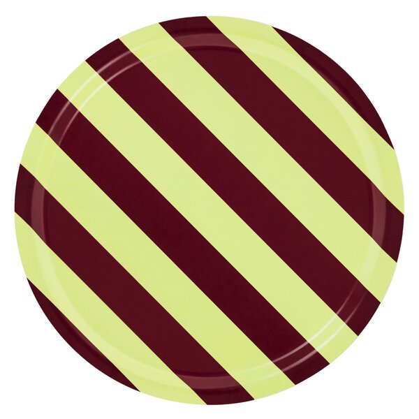 Podnos Stripe, Butter / Burgundy, Stredné – Hem