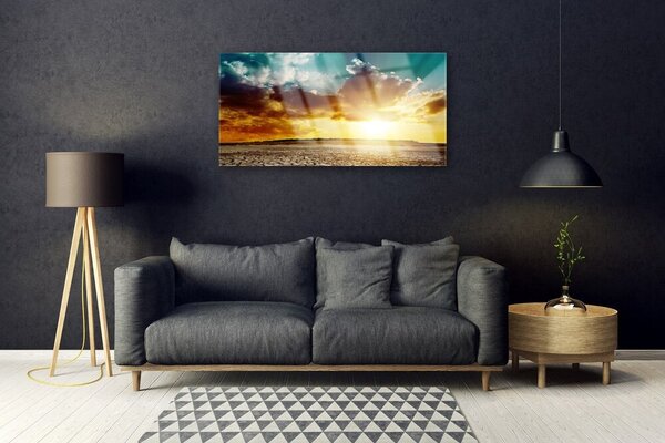 Obraz na skle Slnko púšť krajina 100x50 cm 2 Prívesky