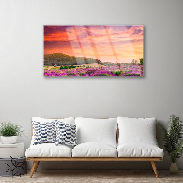Obraz na skle Lúka kvety príroda 100x50 cm 4 Prívesky
