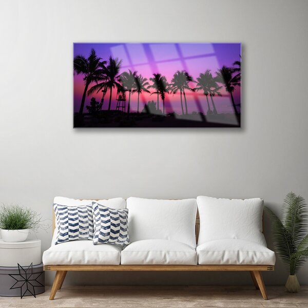 Obraz na skle Palmy stromy príroda 100x50 cm 2 Prívesky