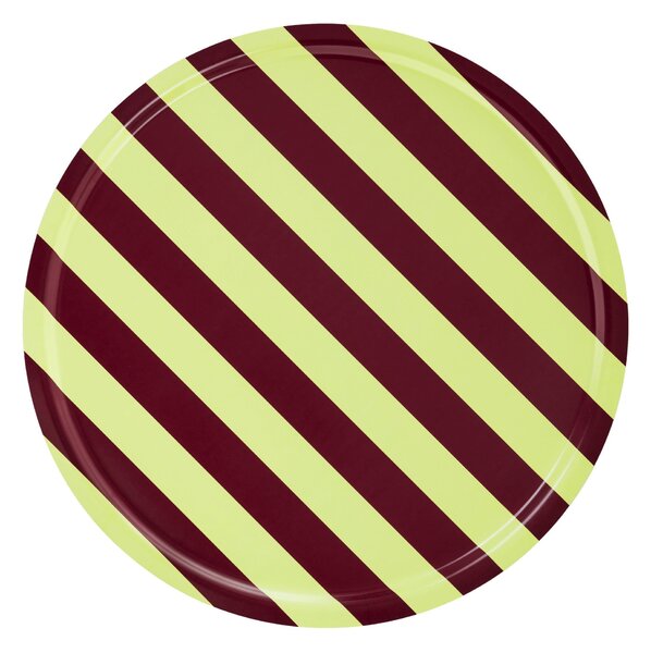 Podnos Stripe, Butter / Burgundy, Stredné – Hem