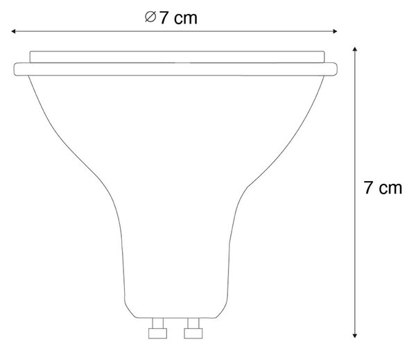 GU10 3-kroková stmievateľná LED žiarovka Kelvin 70 mm 6 W 500 lm 2200 – 3600 K