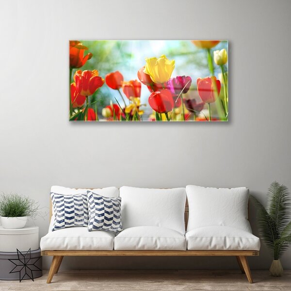 Obraz na skle Kvet 100x50 cm 2 Prívesky