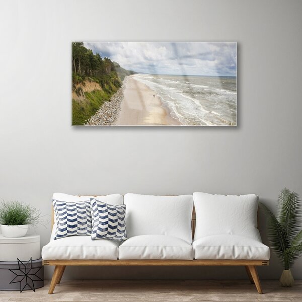 Obraz na skle Pláž more strom príroda 100x50 cm 2 Prívesky