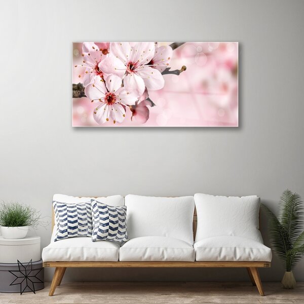 Obraz na skle Kvety 100x50 cm 2 Prívesky
