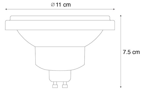 GU10 3-kroková stmievateľná LED žiarovka Kelvin AR111 10W 800 lm 2700 - 3700K