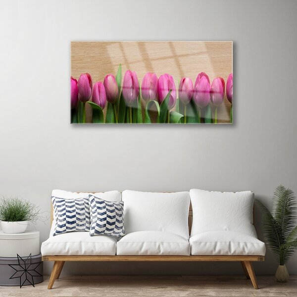 Obraz na skle Kvety 100x50 cm 2 Prívesky