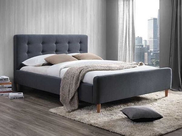 Čalúnená posteľ PINKO 160 x 200 cm farba šedá