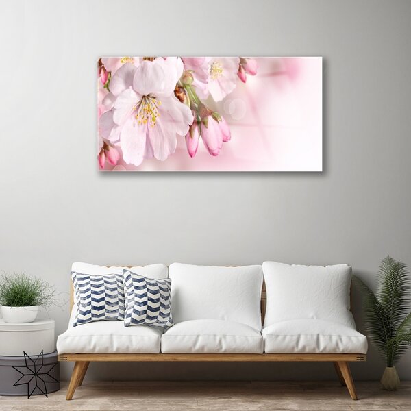 Obraz na skle Kvety 100x50 cm 2 Prívesky