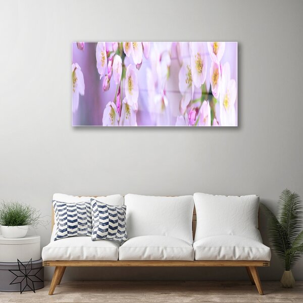 Obraz na skle Kvety 100x50 cm 2 Prívesky