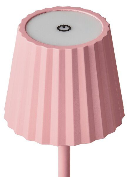 Stolná lampa pastelová ružová hliník železo kov nočná lampa moderný retro štýl interiér exteriér osvetlenie