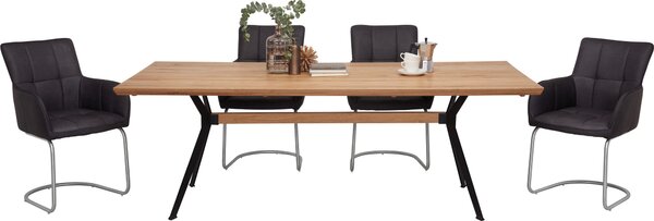 JEDÁLENSKÝ STÔL, divoký dub, čierna, farba duba, 220/100/76 cm Linea Natura - Stoly