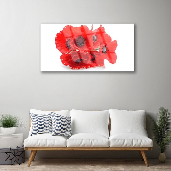 Obraz na skle Kvety 100x50 cm 2 Prívesky