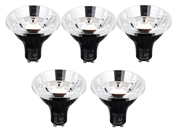 Sada 5 ks Inteligentná stmievateľná LED žiarovka GU10 AR70 6W 500lm 2200-6500K