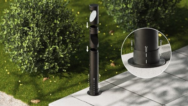 Philips 8720169386952 GardenLink Low Volt 24V Desi vonkajšie stojanové svietidlo/stĺpik LED V700mm 1,5W/180lm 2700K IP44 čierna, bez napájania