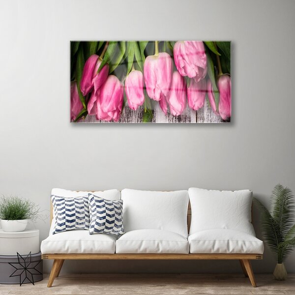 Obraz na skle Tulipány 100x50 cm 2 Prívesky