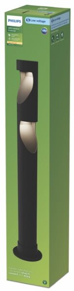 Philips 8720169386952 GardenLink Low Volt 24V Desi vonkajšie stojanové svietidlo/stĺpik LED V700mm 1,5W/180lm 2700K IP44 čierna, bez napájania