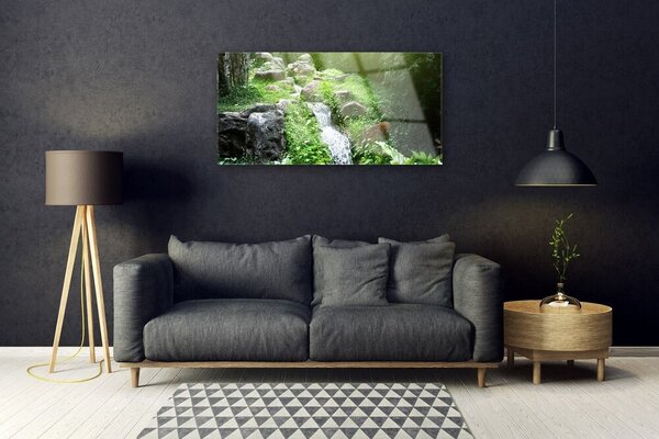 Obraz na skle Potom trávy príroda 100x50 cm 2 Prívesky