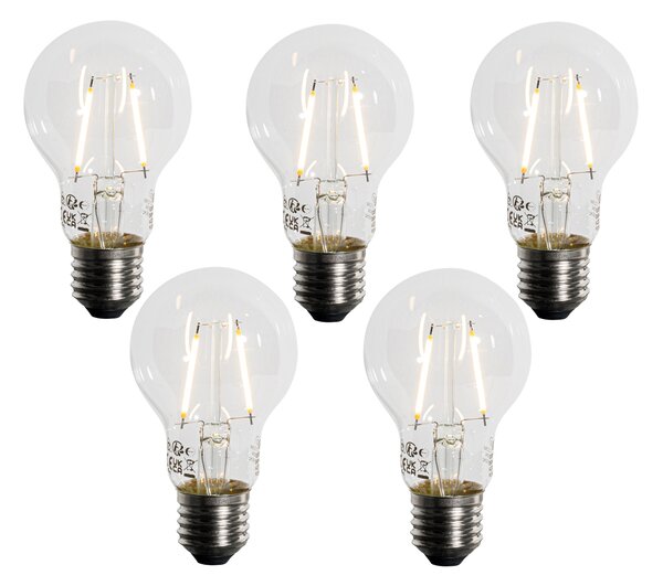 Sada 5 LED žiaroviek E27 A60 so súmrakovým senzorom 2,5 W 250 lm 2200 K