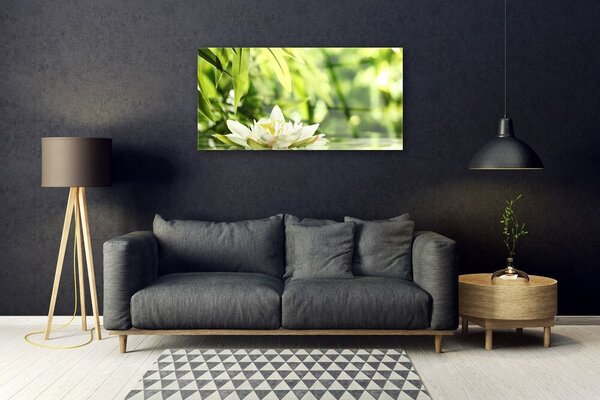 Obraz na skle Kvet listy 100x50 cm 2 Prívesky