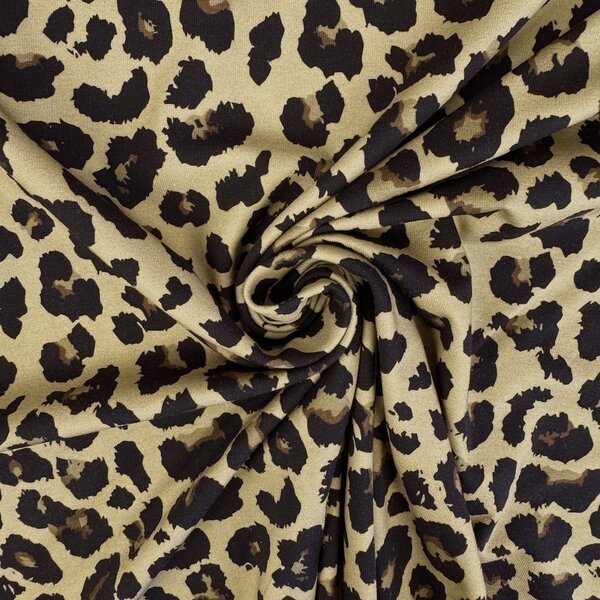Metráž Tričkovina digital - Leopard na khaki