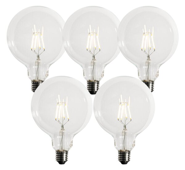 Sada 5 stmievateľných LED žiaroviek E27 G125 5W 450 lm 3000K