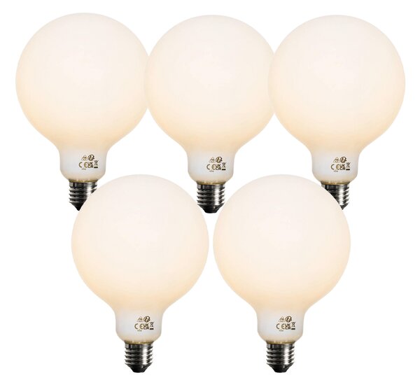 Sada 5 stmievateľných LED žiaroviek E27 Opal G125 5W 450 lm 2700K