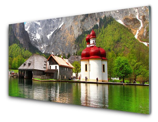 Nástenný panel  Hora strom dom krajina 120x60 cm