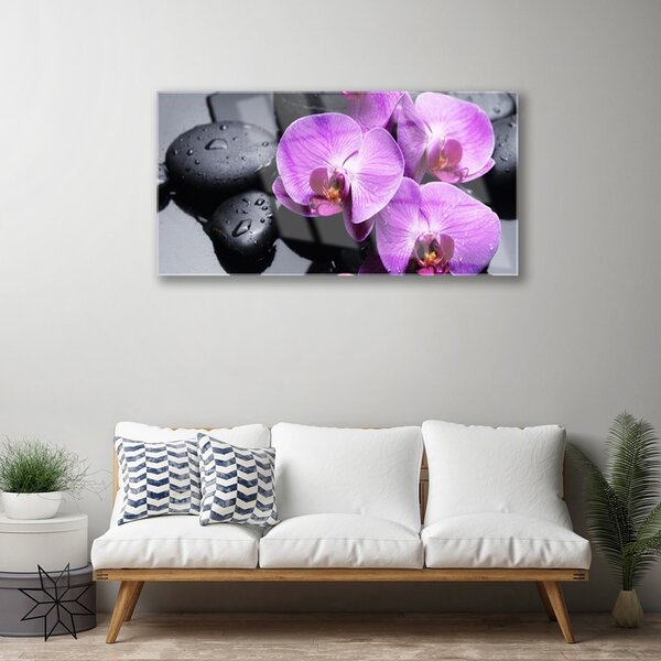 Obraz na skle Kvet kamene 100x50 cm 2 Prívesky