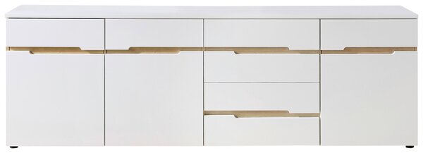 ŠIROKÁ KOMODA, biela, dub artisan, 230,2/75,5/43,8 cm Carryhome - Online Only drobný nábytok, Online Only