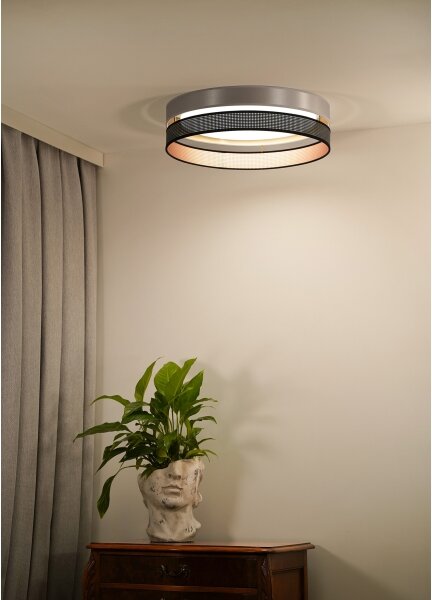 Duolla-LED Stropné svietidlo ROLLER DUO SH. LED/24W/230V pr. 45 cm strieborná/čierna