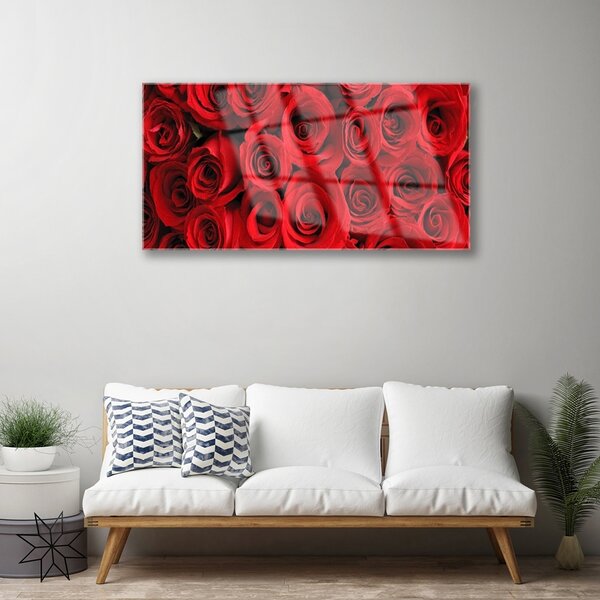 Obraz na skle Ruže kvety 100x50 cm 2 Prívesky