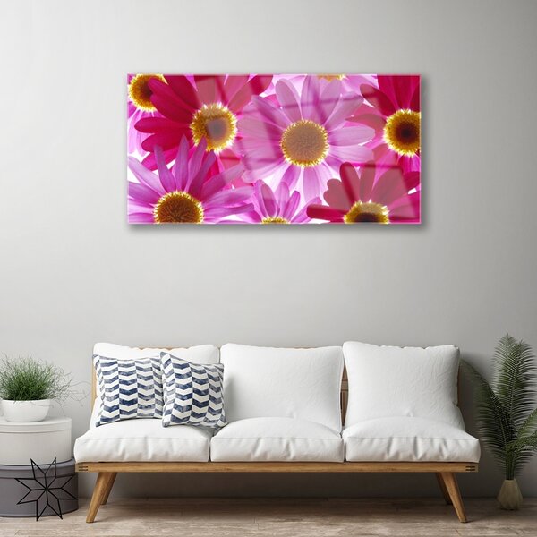 Obraz na skle Kvety 100x50 cm 2 Prívesky