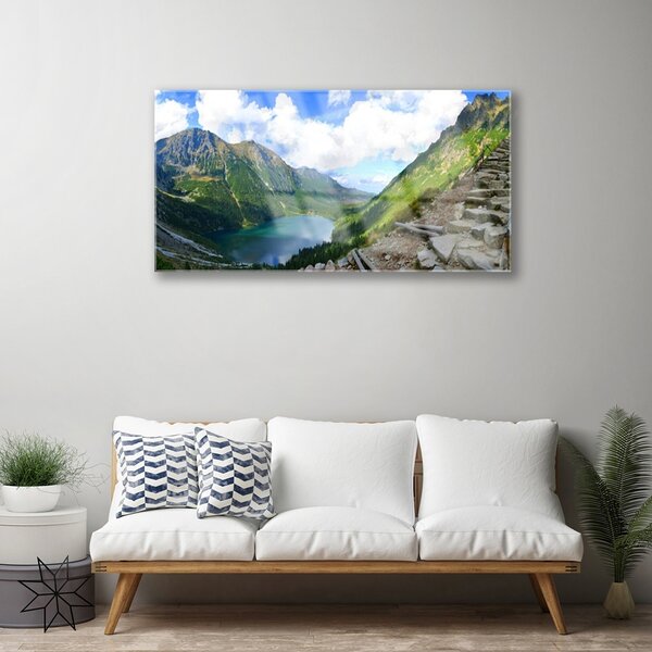 Obraz na skle Hory príroda 100x50 cm 2 Prívesky