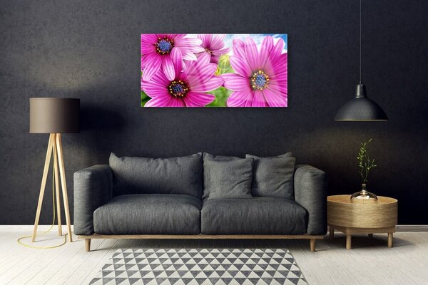 Obraz na skle Kvety 100x50 cm 2 Prívesky